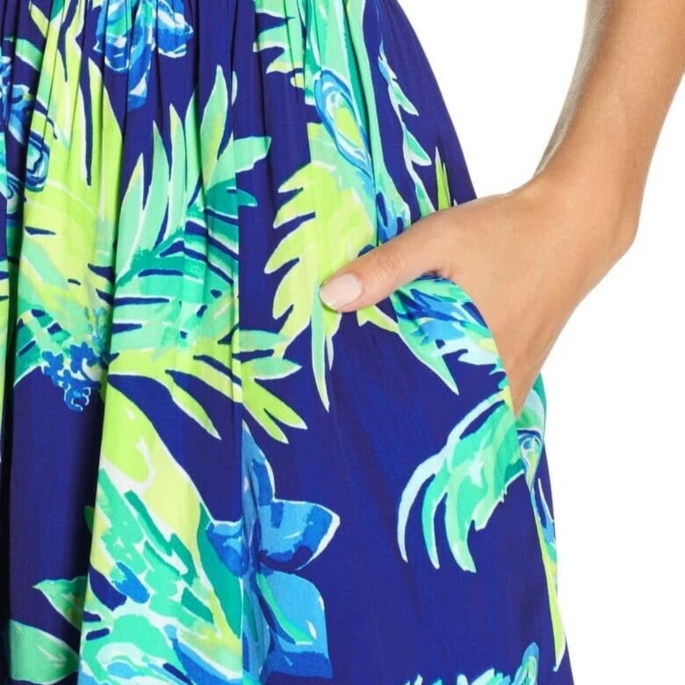 Lilly Pulitzer Kassia Twilight Blue Nest To Nothing Fit Flare Dress SZ 2 - Picture 5 of 6